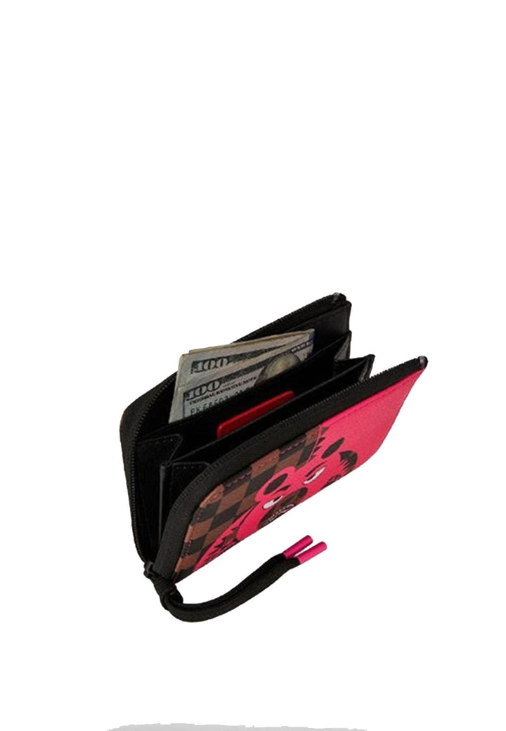 Portafoglio marrone e rosa unisex Sprayground in pelle vegana