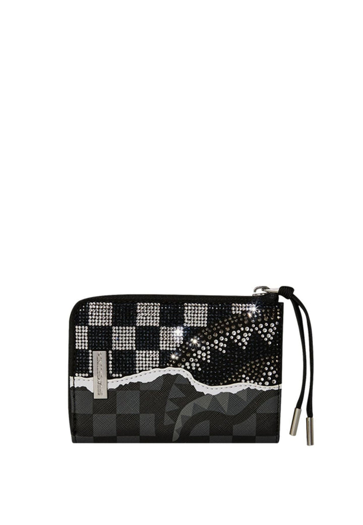 Portafoglio nero e glitter unisex Sprayground in pelle vegana