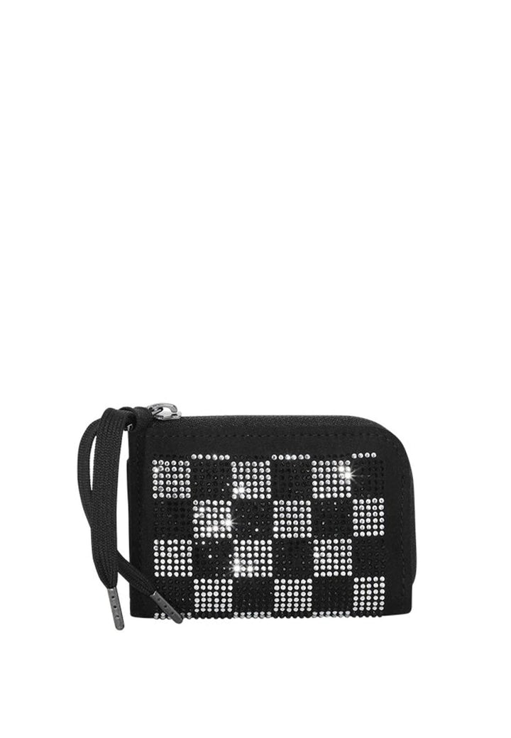 Portafoglio nero e glitter unisex Sprayground in pelle vegana