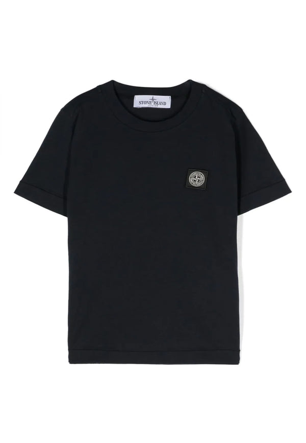 T-shirt bambino Stone Island blu navy in cotone
