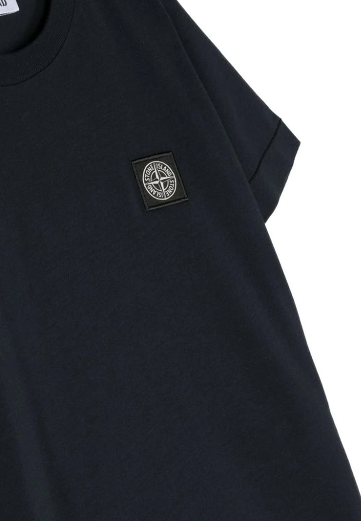 T-shirt bambino Stone Island blu navy in cotone