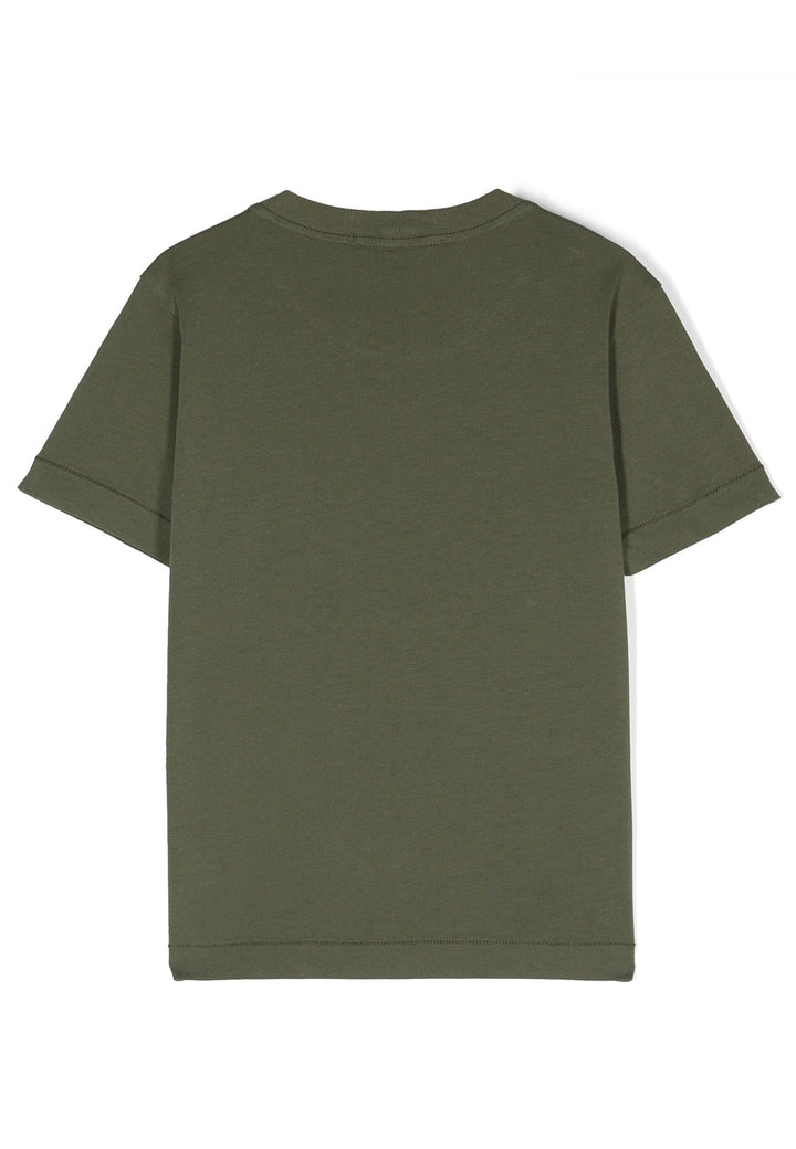 T-shirt bambino Stone Island verde in cotone