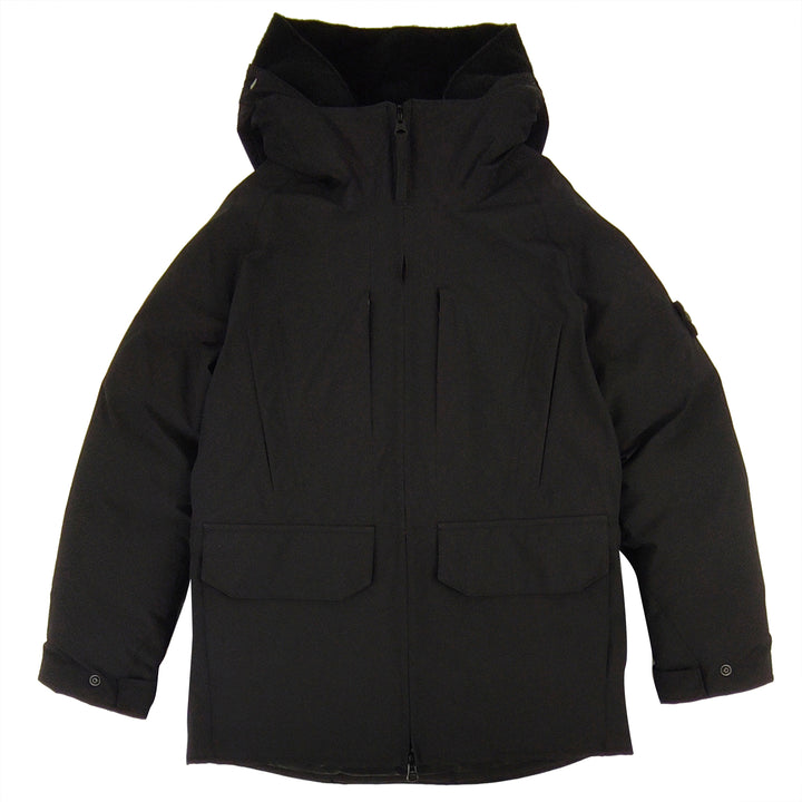 Giubbino bambino Stone Island nero con cappuccio