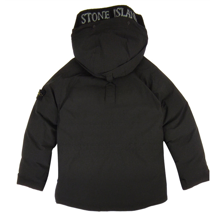 Giubbino bambino Stone Island nero con cappuccio