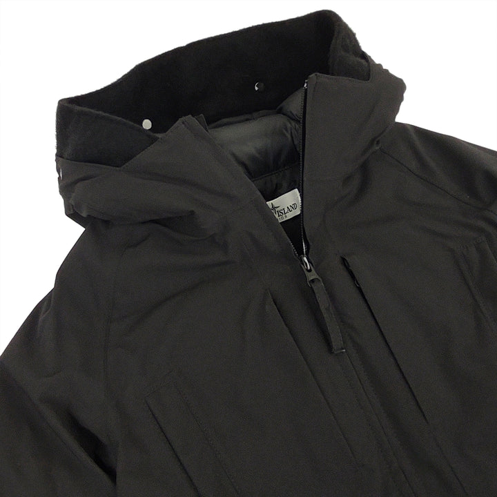 Giubbino bambino Stone Island nero con cappuccio