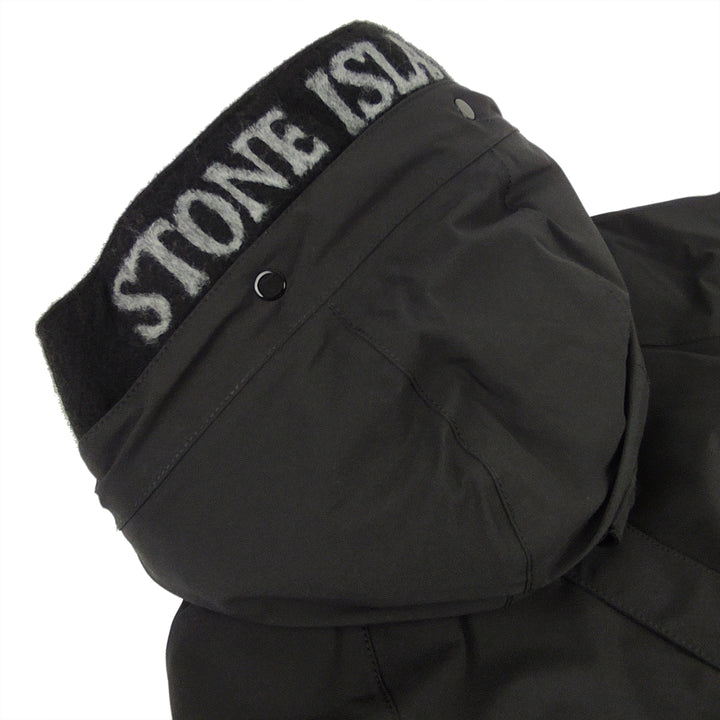 Giubbino bambino Stone Island nero con cappuccio