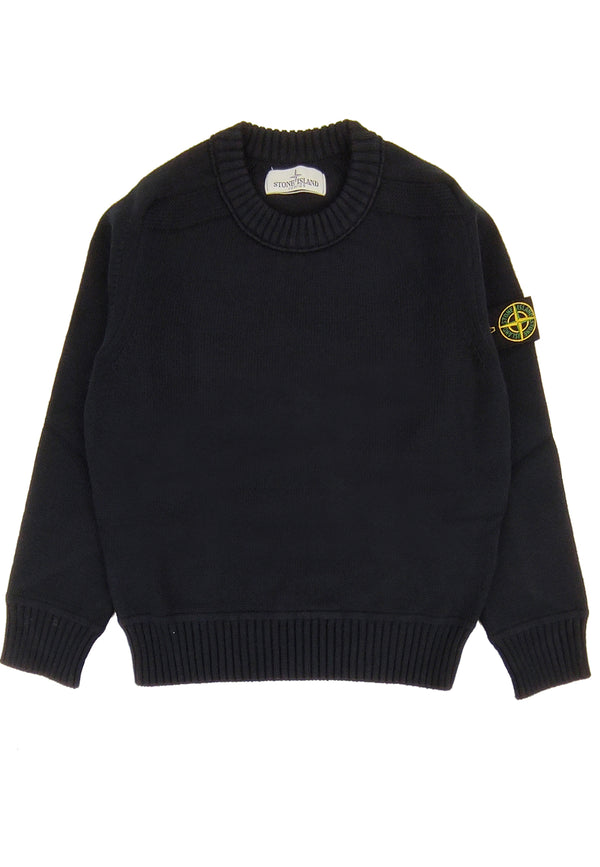 Maglia bambino Stone Island blu in misto cotone