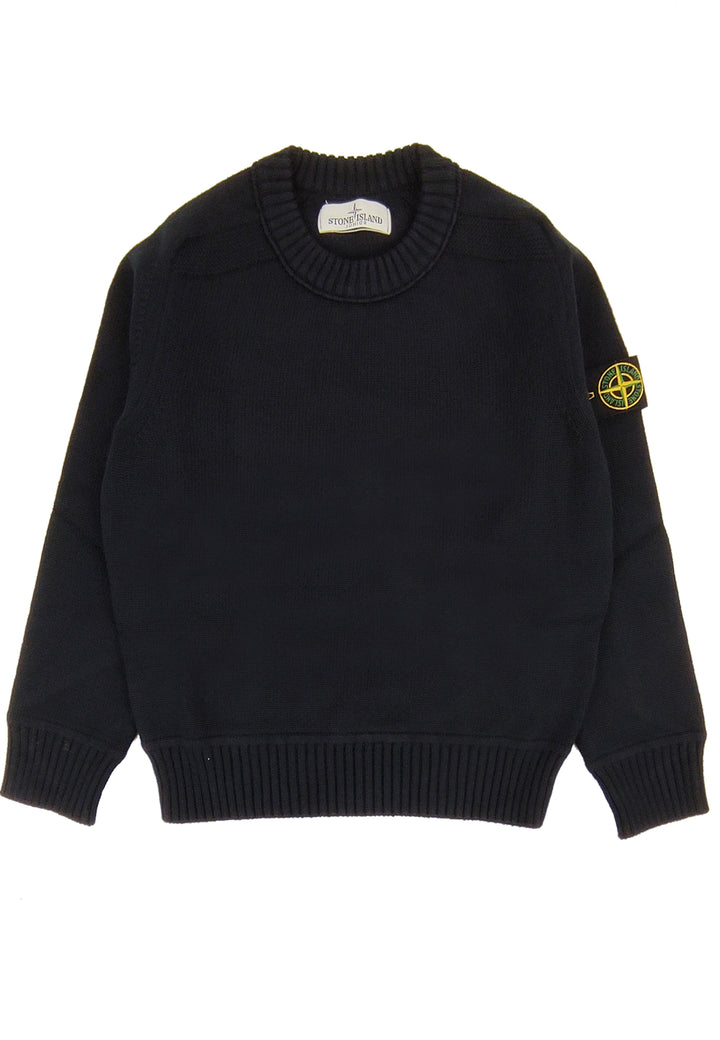 Maglia bambino Stone Island blu in misto cotone