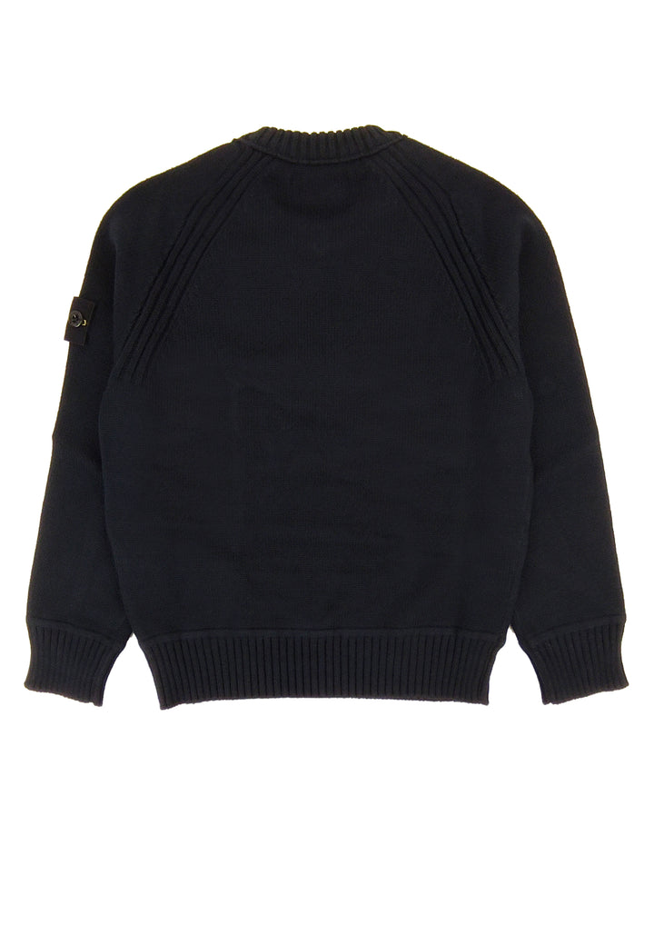 Maglia bambino Stone Island blu in misto cotone