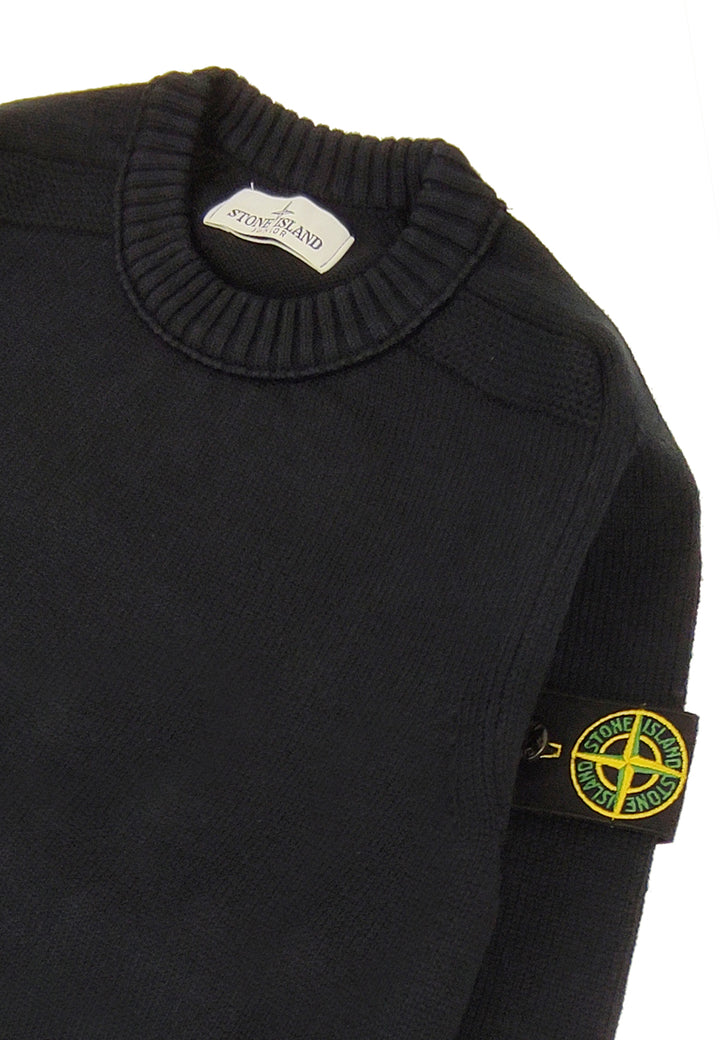 Maglia bambino Stone Island blu in misto cotone