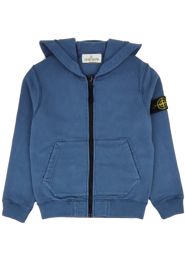 Felpa bambino Stone Island blu in cotone