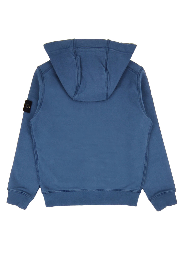 Felpa bambino Stone Island blu in cotone
