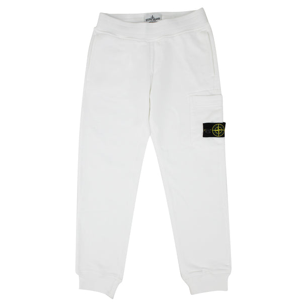 Pantalone bambino Stone Island bianco in cotone