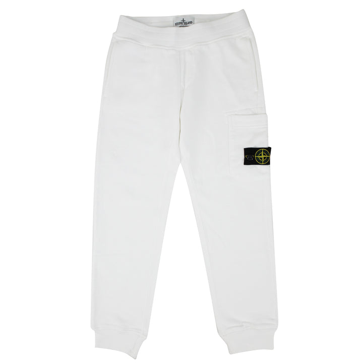 Pantalone bambino Stone Island bianco in cotone