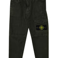 Pantalone bambino Stone Island verde in cotone stretch