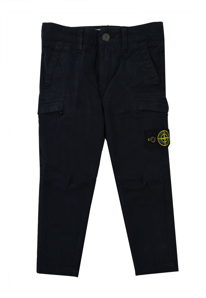 Pantalone bambino Stone Island blu in cotone