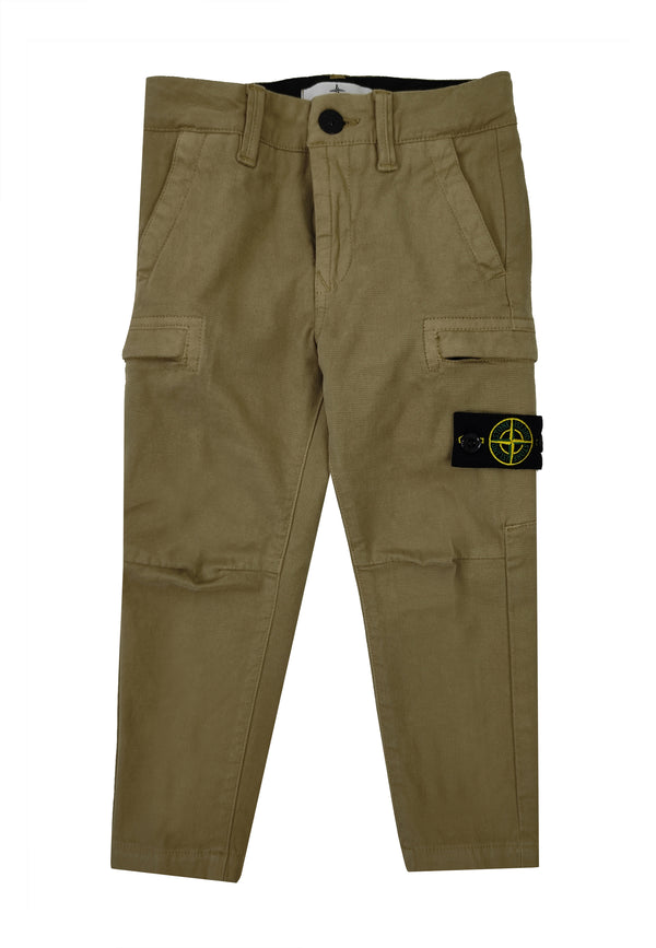 Pantalone bambino Stone Island beige in cotone