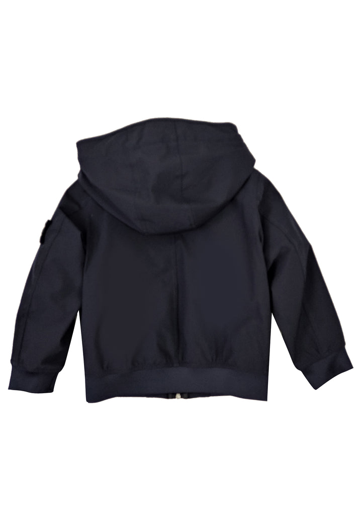 Giacca bambino Stone Island blu con cappuccio