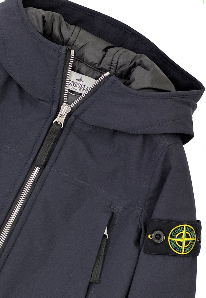 Giacca bambino Stone Island blu con cappuccio