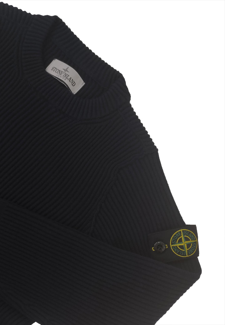 Maglia bambino Stone Island blu in pura lana