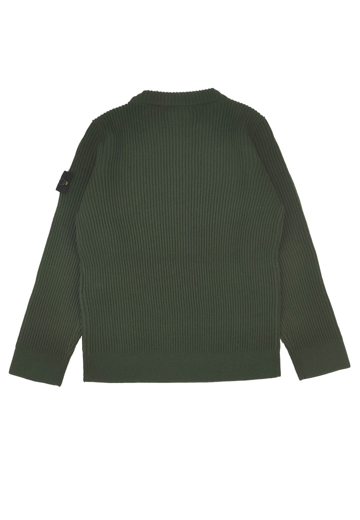 Maglia bambino Stone Island verde in pura lana