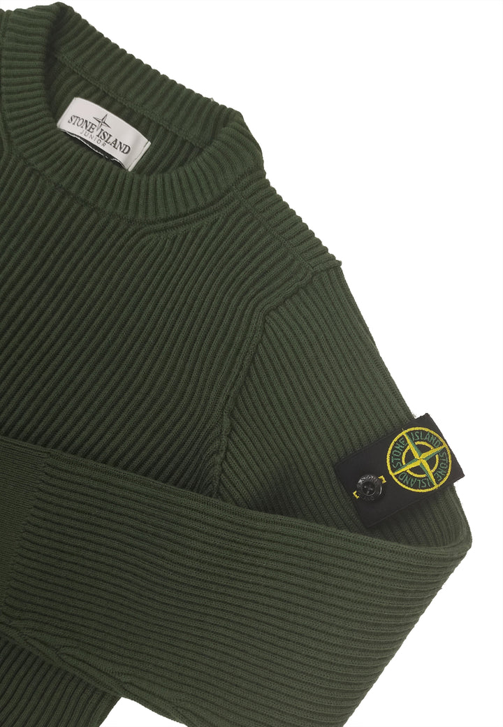 Maglia bambino Stone Island verde in pura lana