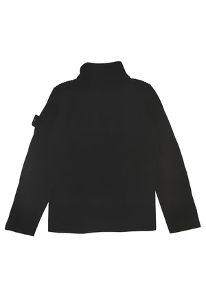 Maglia dolcevita bambino Stone Island nera in pura lana | ViaMonte Shop