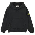 Felpa bambino Stone Island nera in cotone