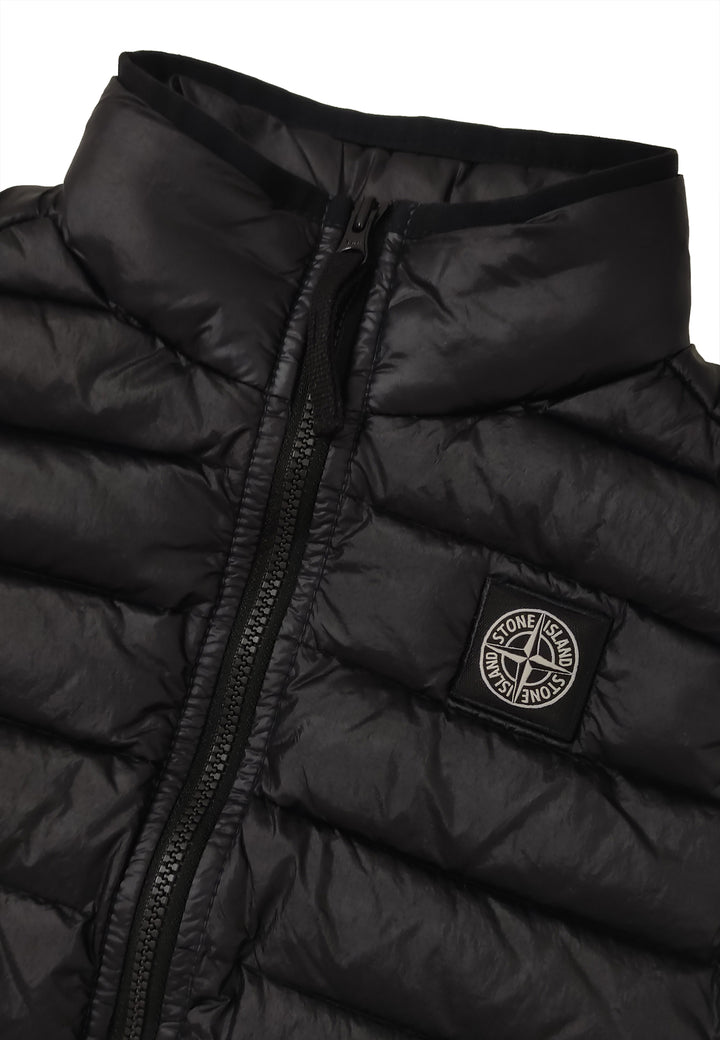 Piumino smanicato bambino Stone Island nero in nylon