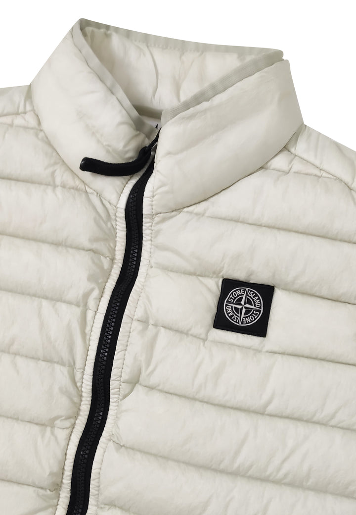 Piumino smanicato bambino Stone Island beige chiaro in nylon