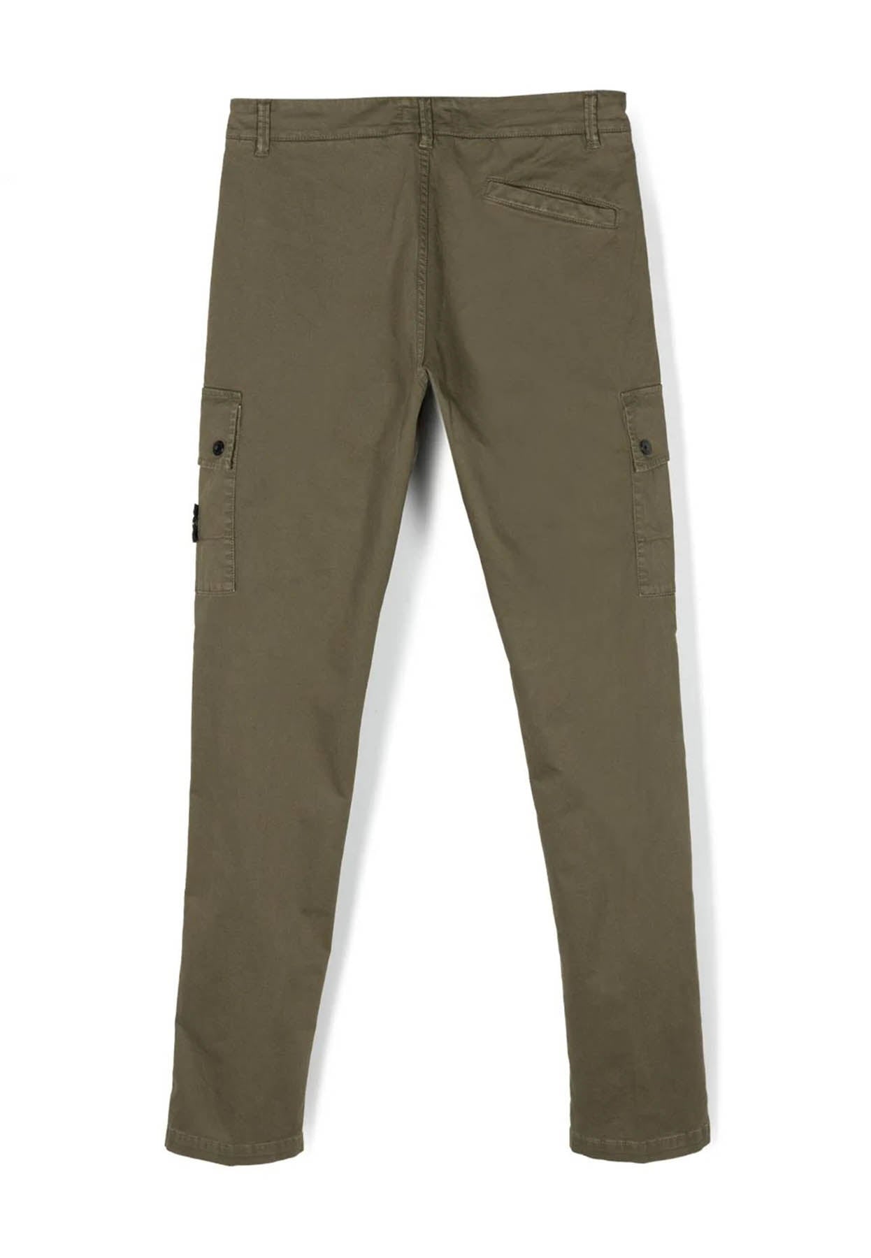 Pantalone bambino Stone Island verde in cotone