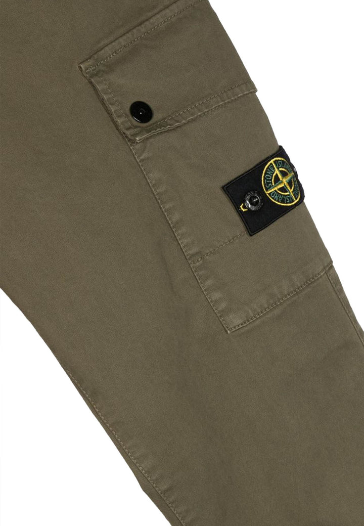 Pantalone bambino Stone Island verde in cotone