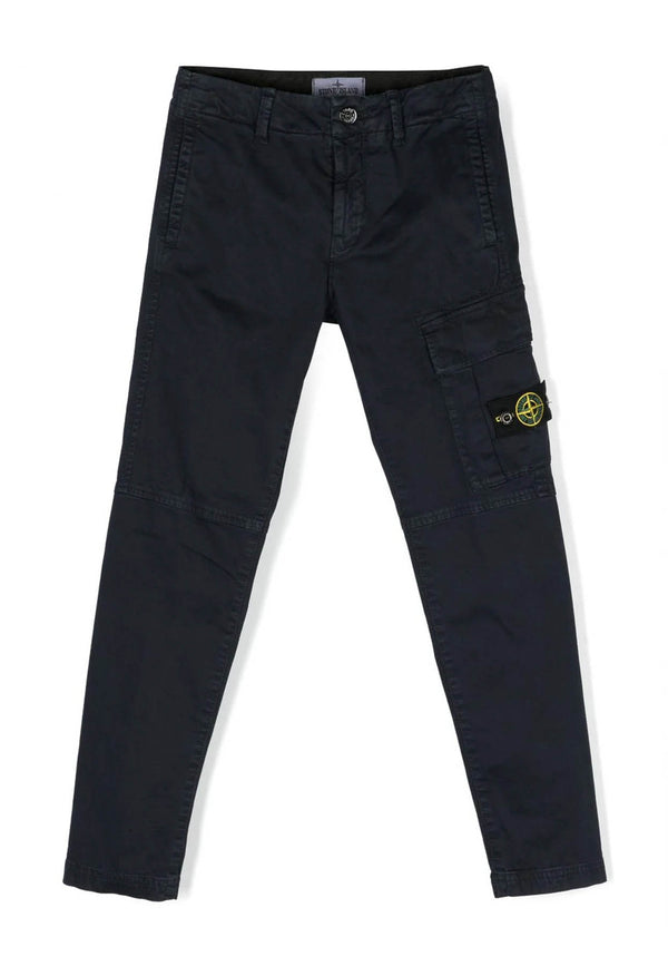 Pantalone bambino Stone Island blu navy in cotone