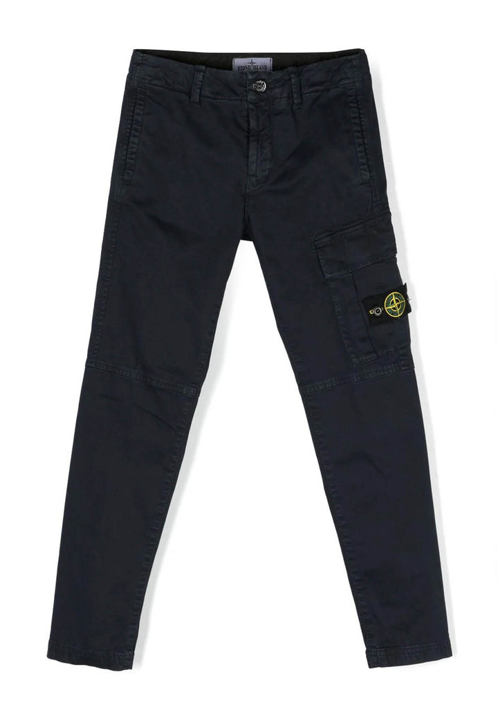 Pantalone bambino Stone Island blu navy in cotone