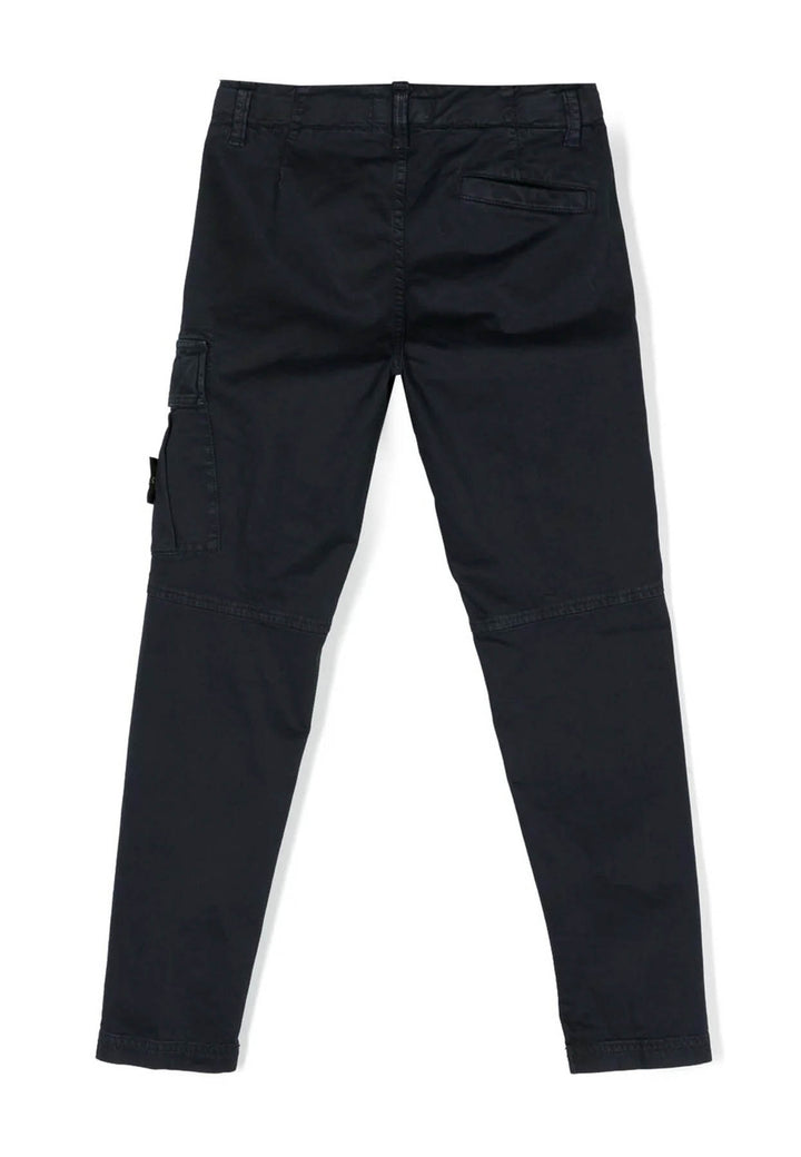 Pantalone bambino Stone Island blu navy in cotone