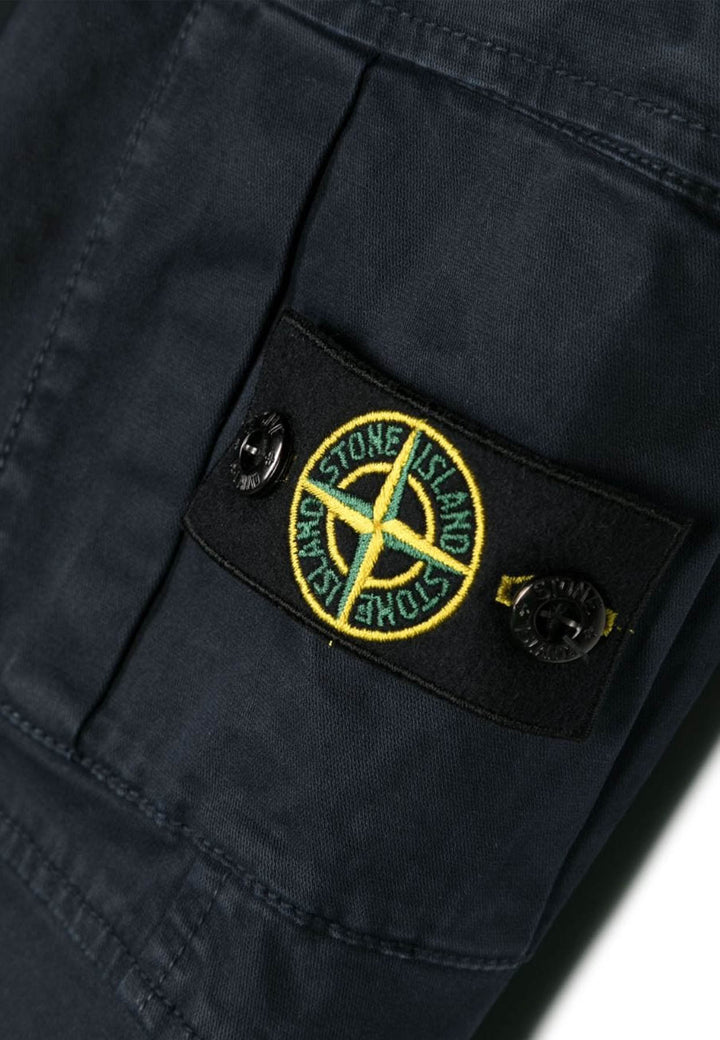 Pantalone bambino Stone Island blu navy in cotone