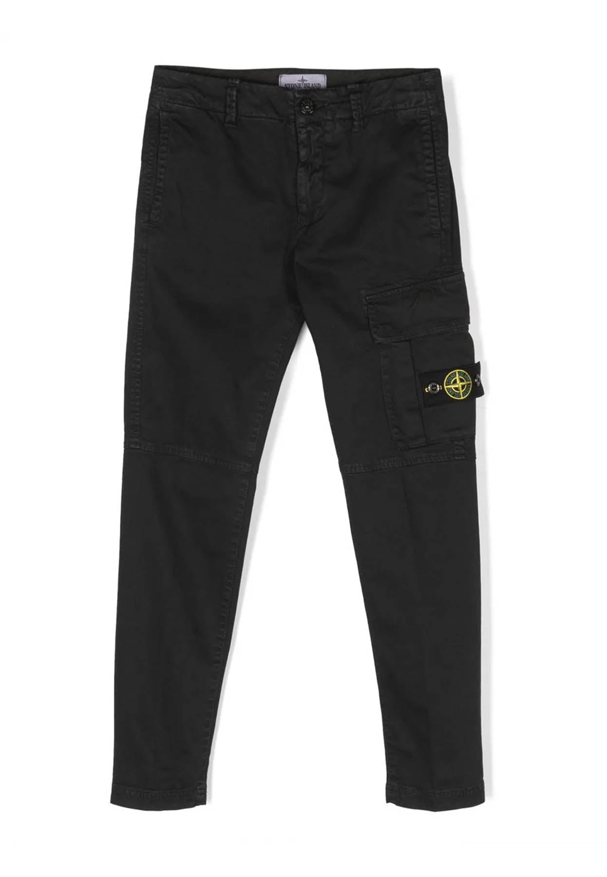 Pantalone bambino Stone Island nero in cotone | ViaMonte Shop