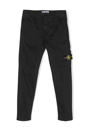 Pantalone bambino Stone Island nero in cotone | ViaMonte Shop
