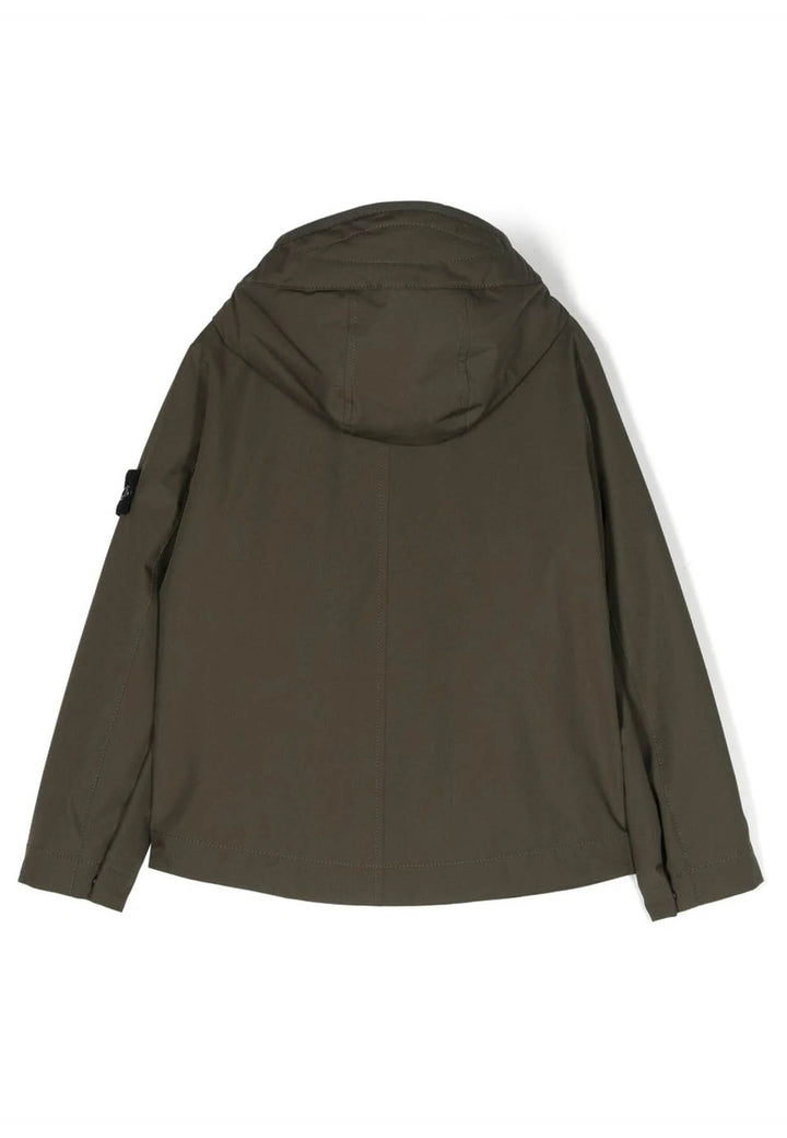 Giubbino bambino Stone Island verde in tessuto tecnico