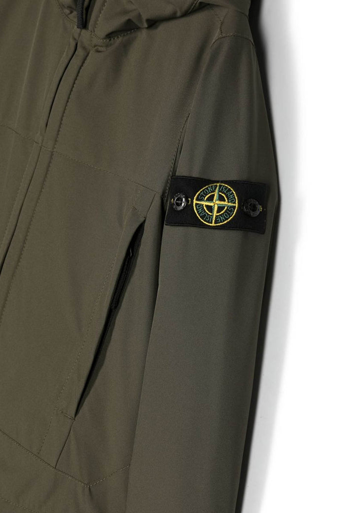 Giubbino bambino Stone Island verde in tessuto tecnico