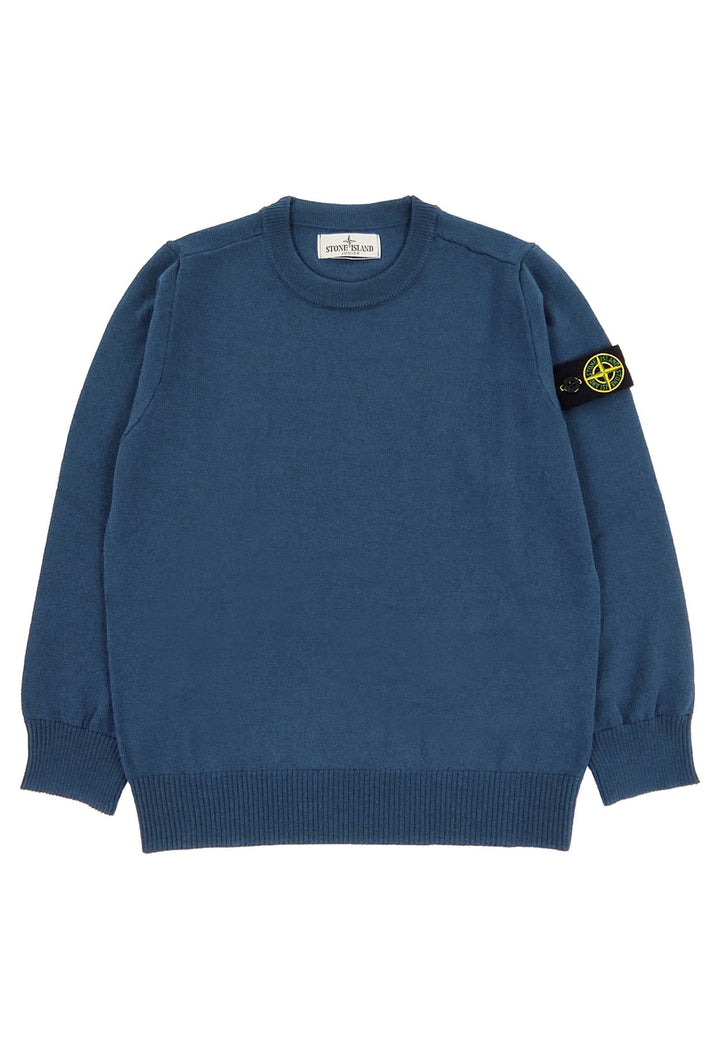Maglia bambino Stone Island blu in lana