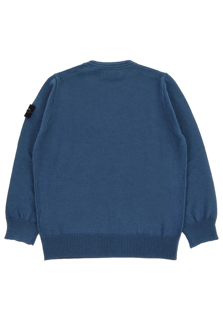 Maglia bambino Stone Island blu in lana