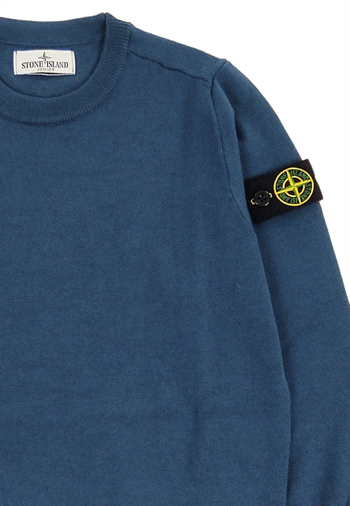 Maglia bambino Stone Island blu in lana