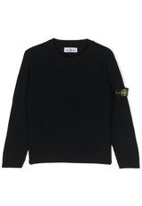 Maglia bambino Stone Island blu navy in lana vergine