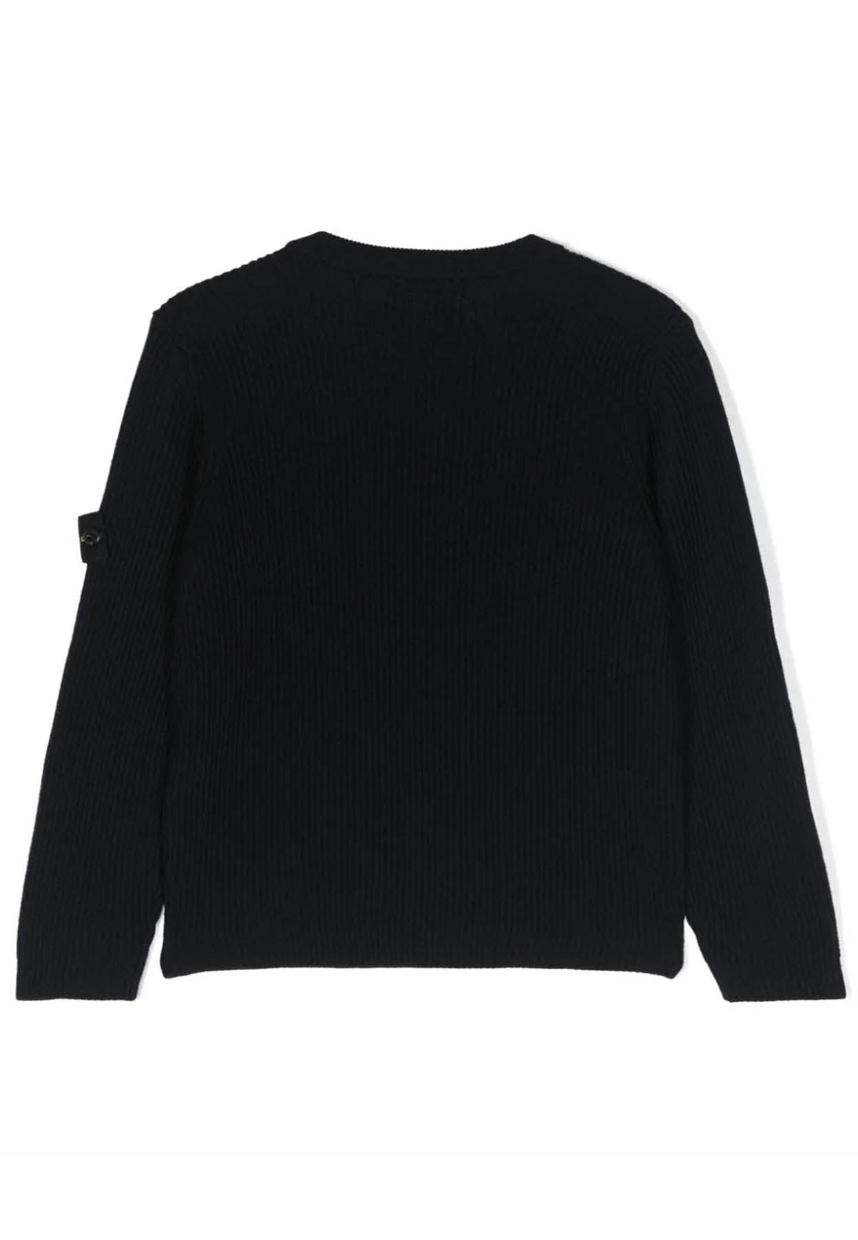 Maglia bambino Stone Island blu navy in lana vergine