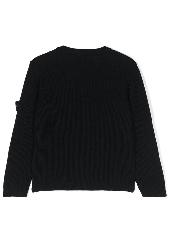 Maglia bambino Stone Island blu navy in lana vergine