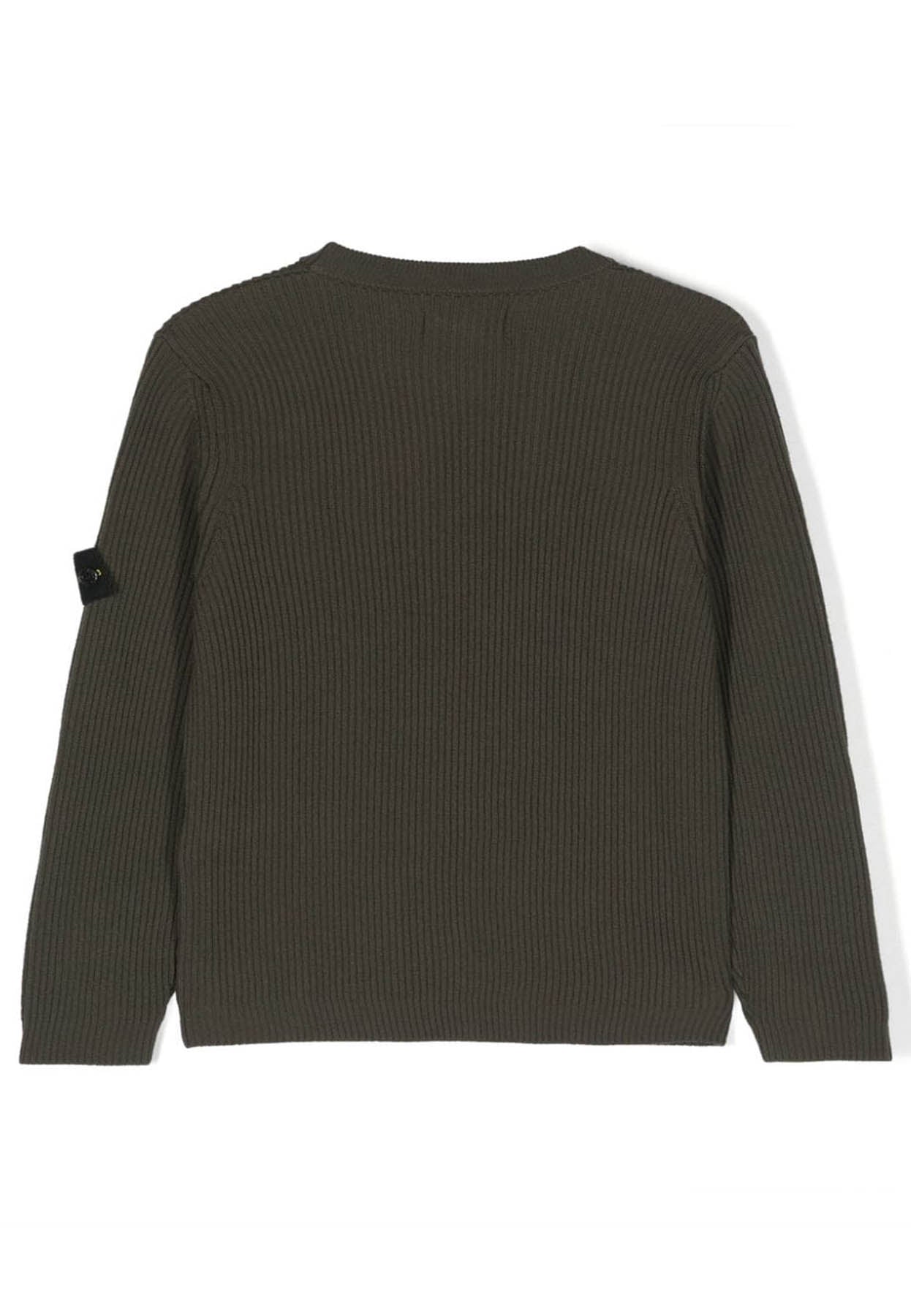 Maglia bambino Stone Island verde in lana vergine