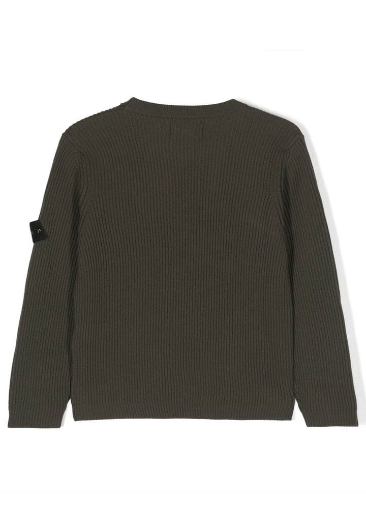 Maglia bambino Stone Island verde in lana vergine