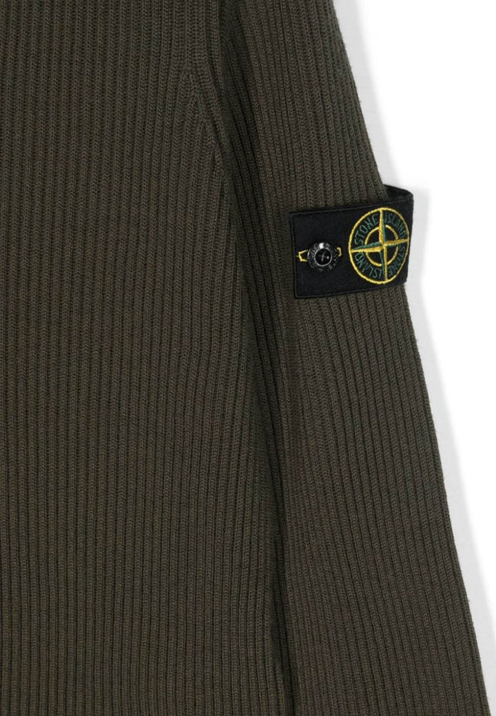 Maglia bambino Stone Island verde in lana vergine