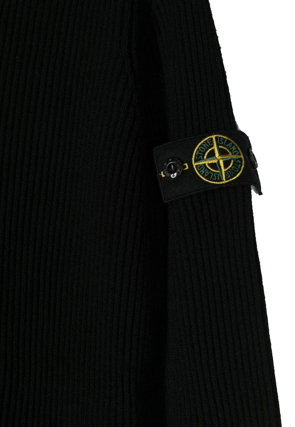 Maglia dolcevita bambino Stone Island nera in lana vergine
